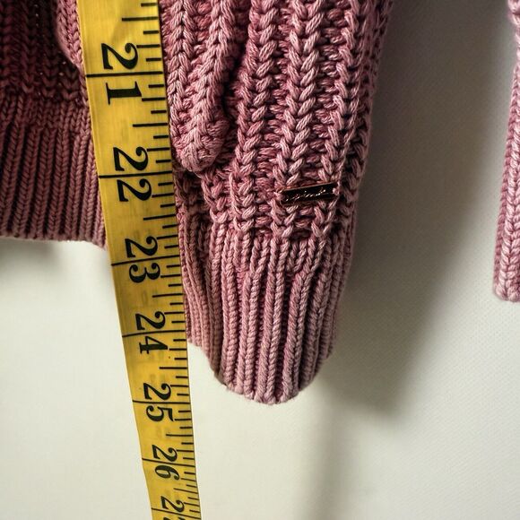 Y2K Victoria’s Secret PINK Chunky Distressed Open Pink Sun Washed Cardigan M - Picture 6 of 8